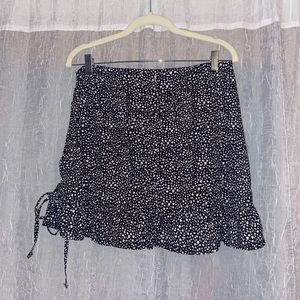 black and white drawstring skirt